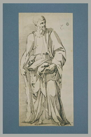 Homme drapé, debout, tenant une massue et un livre : saint Jacques le Mineur, image 2/2