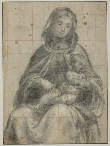 Vierge à l'Enfant, assise