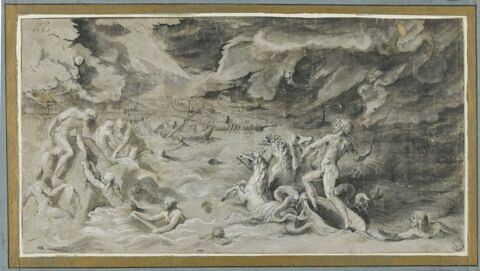 Naufrage d'Enée : Neptune sauvant Enée et son équipage des flots
