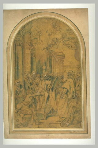 Saint Pierre guerrissant un boiteux assis à la porte du Temple