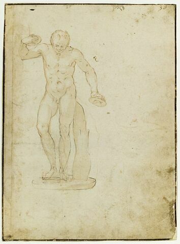 Faune ou satyre nu, jouant des cimbales et dansant