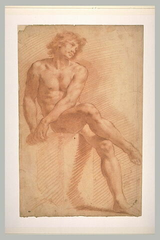Etude d'homme nu, assis, image 2/2