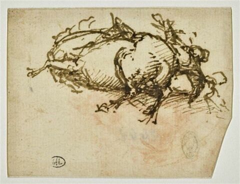 Etude d'un cheval et de son cavalier, au sol