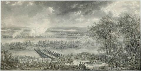 La bataille d'Arcole, le 17 novembre 1796, au moment où les colonnes autrichiennes déposent leurs armes