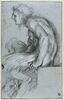Satyre assis de profil, tourné à gauche et courbé, image 1/2